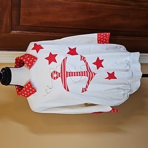 VINTAGE USA ANCHOR STAR SWEATSHIRT QUITMAN L LARGE RED WHITE SAILBOAT LAKE